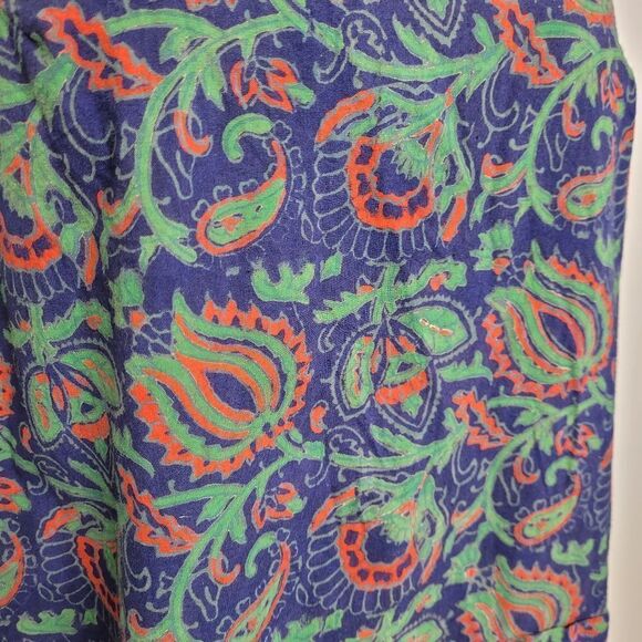 J PETERMAN vintage paisley moody sleeveless button back maxi shift dress M - Picture 4 of 10